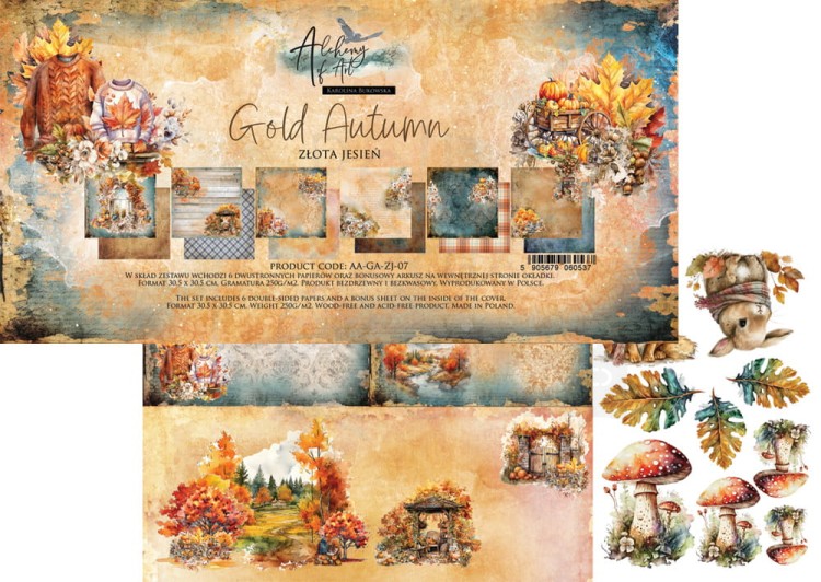 Zestaw papierów 30x30 Gold Autumn AA-GA_ZJ-07 Alchemy of Art
