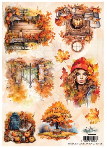 Papier ryżowy A4 Gold Autumn 01 AA-GA-ZJ-RP-01 Alchemy of Art