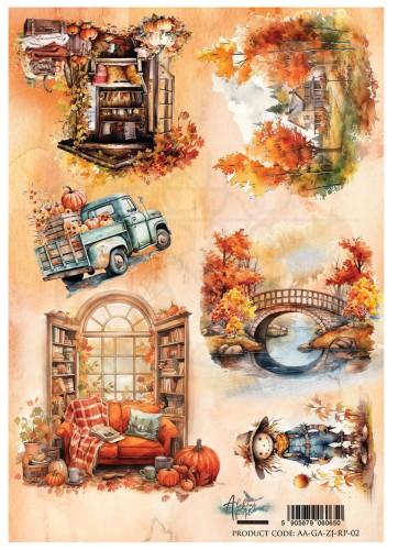 Papier ryżowy A4 Gold Autumn 02 AA-GA-ZJ-RP-02 Alchemy of Art