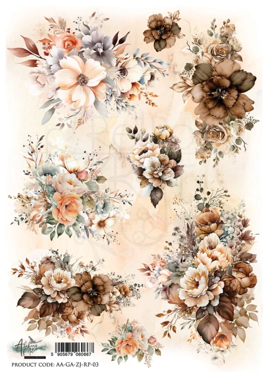 Papier ryżowy A4 Gold Autumn 03 AA-GA-ZJ-RP-03 Alchemy of Art