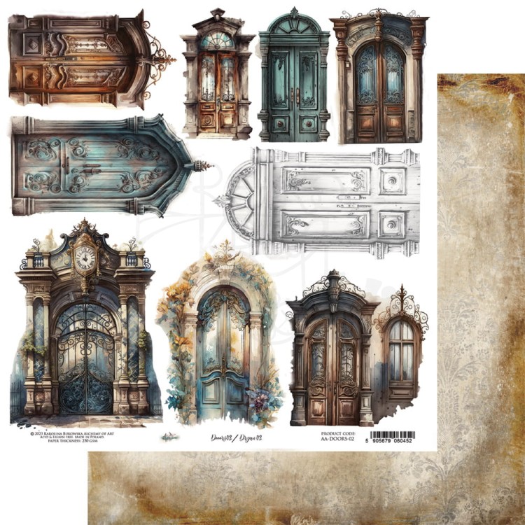 Papier 30x30 elementy do wycinania Doors AA-doors-02 Alchemy of Art