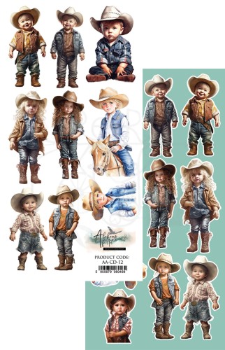 Papier 15x30 elementy do wycinania Little Cowboy AA-DC-12 Alchemy of Art