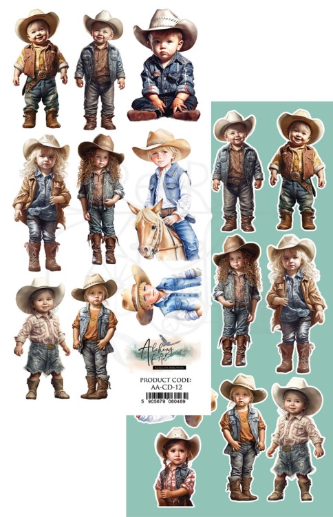 Papier 15x30 elementy do wycinania Little Cowboy AA-DC-12 Alchemy of Art