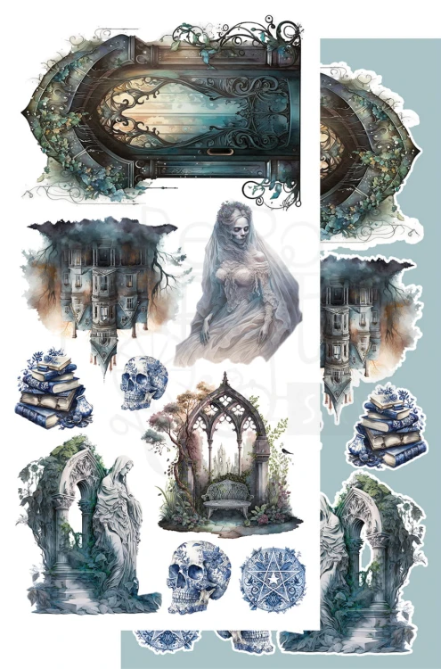 Zestaw papierów 15x30 elementy do wycinania Art Journal Biała Dama AA-GA-AJ-WL-10 Alchemy of Art