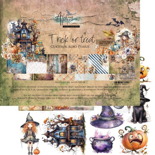 Zestaw papierów 20x20 Trick or treat AA-GA-TOT-08 Alchemy of Art