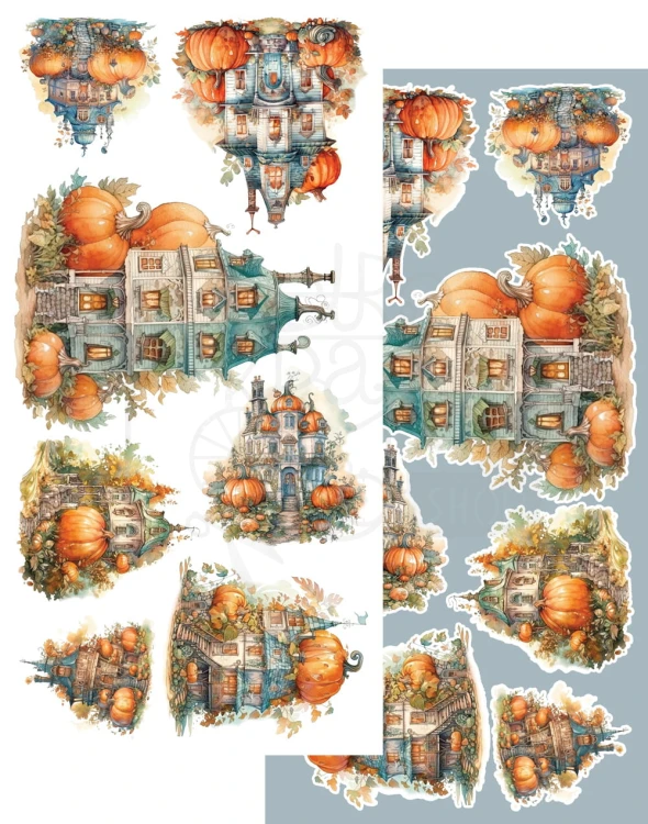 Zestaw papierów 15x30 elementy do wycinania Gold Autumn - Trick or Treat AA-GA-TOT-10 Alchemy of Art