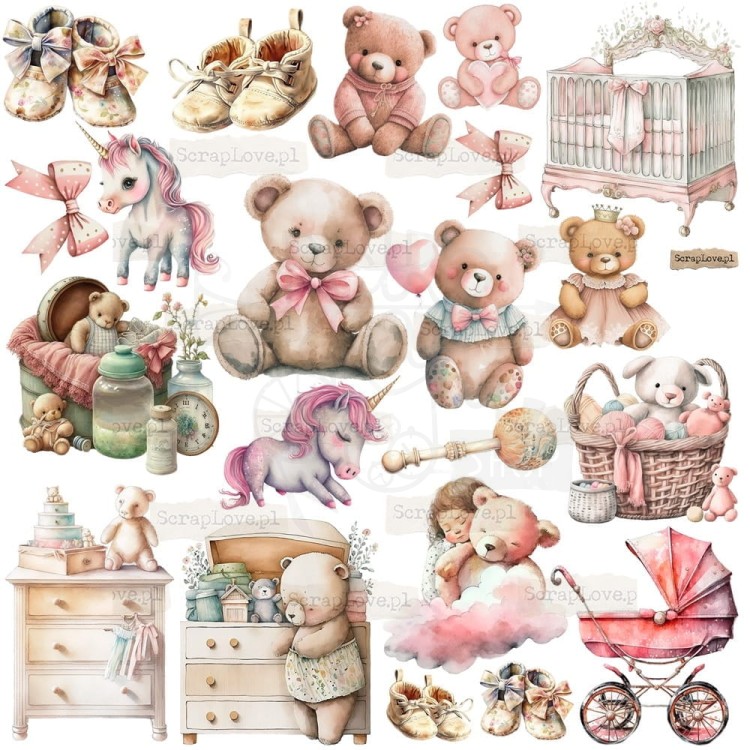 Naklejki do scrapbookingu i art journalingu Baby Girl 3 ScrapLove