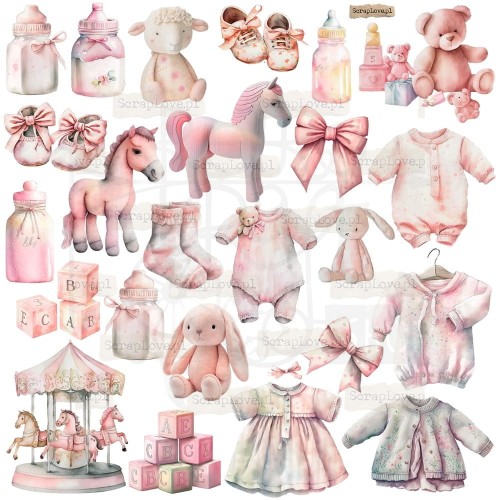 Naklejki do scrapbookingu i art journalingu Baby Girl 1 ScrapLove