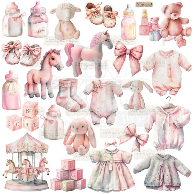 Naklejki do scrapbookingu i art journalingu Baby Girl 1 ScrapLove