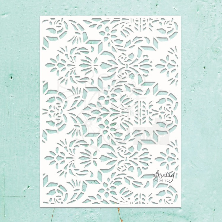 Szablon maska 15x20 - Kwiecisty Border MTK-STEN-18 Mintay Kreativa