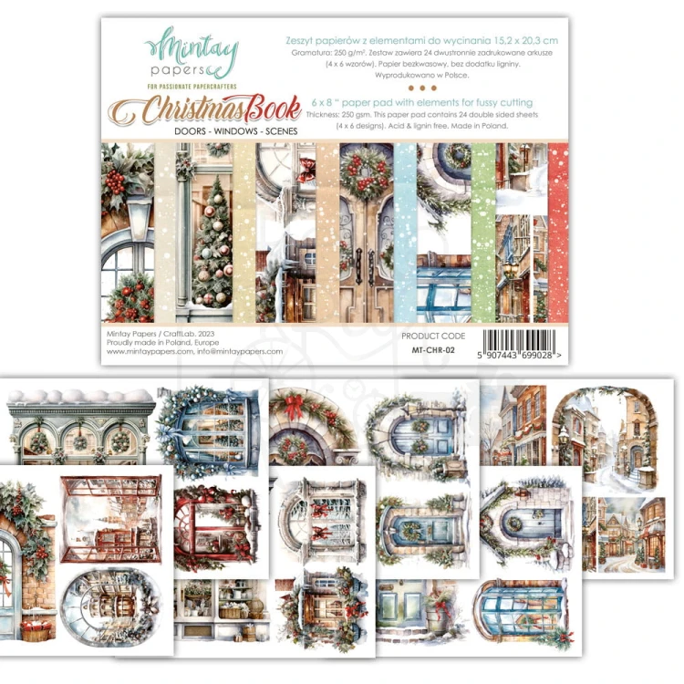 Zestaw papierów 15x20 elementy do wycinania - Christmas 2 MT-CHR-02 Mintay