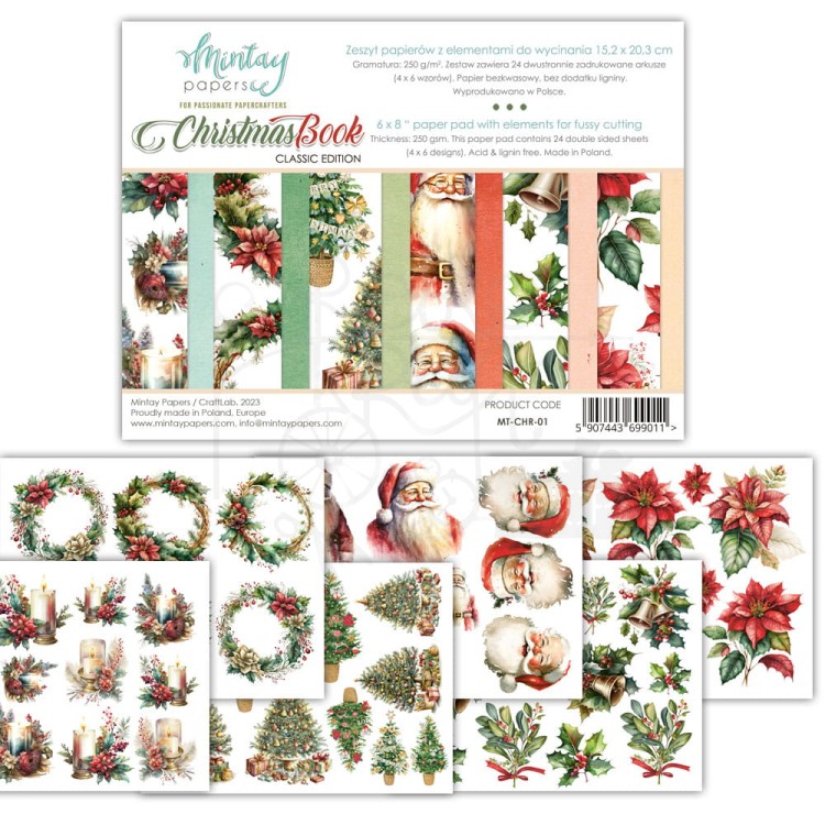 Zestaw papierów 15x20 elementy do wycinania - Christmas 1 MT-CHR-01 Mintay