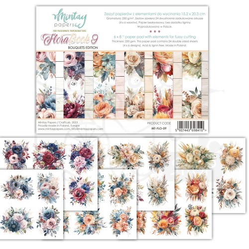 Zestaw papierów 15x20 elementy do wycinania - Flora Book 9 MT-FLO-09 Mintay