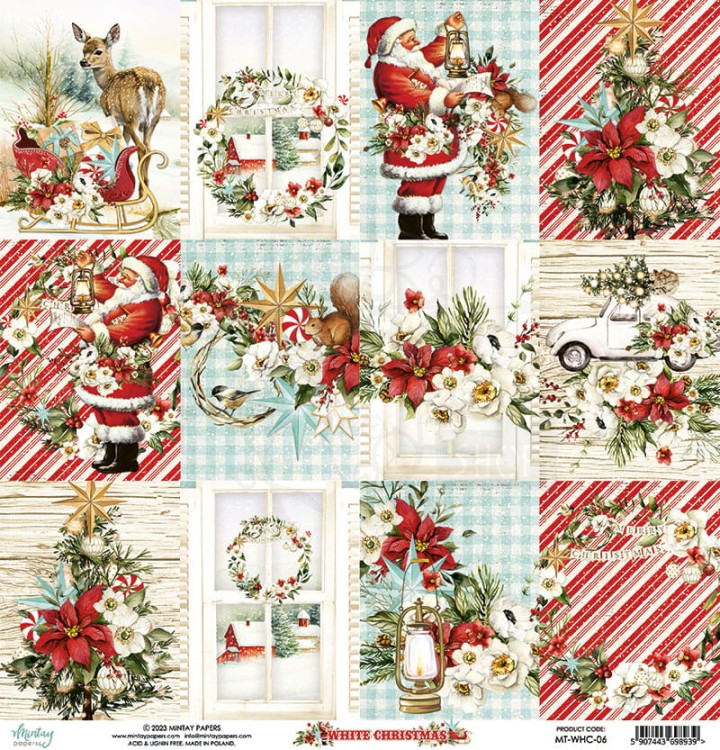 Papier 30x30 - White Christmas 06 MT-WHC-06 Mintay