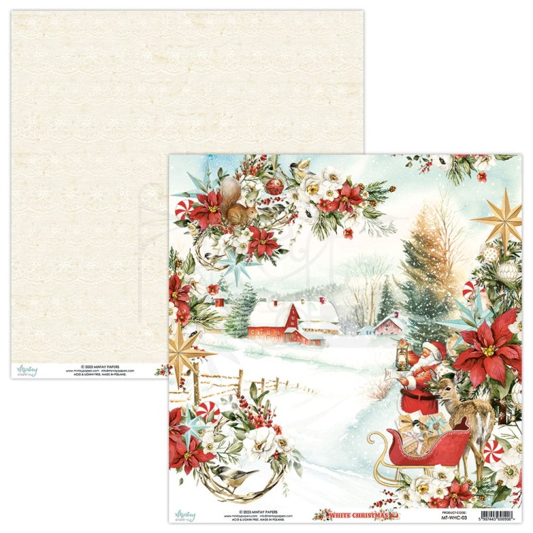 Zestaw papierów 30x30 - White Christmas MT-WHC-07 Mintay