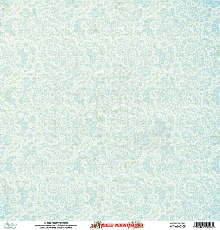 Papier 30x30 arkusz elementów do wycinania - White Christmas MT-WHC-09 Mintay