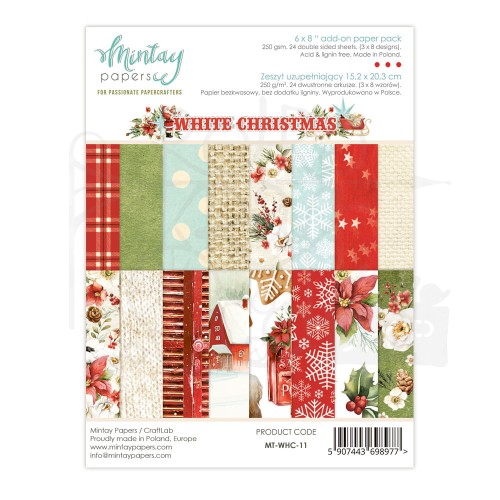 Zestaw papierów uzupełniający - White Christmas MT-WHC-11 Mintay