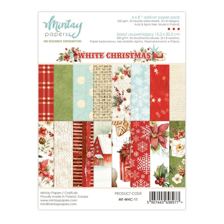 Zestaw papierów uzupełniający - White Christmas MT-WHC-11 Mintay