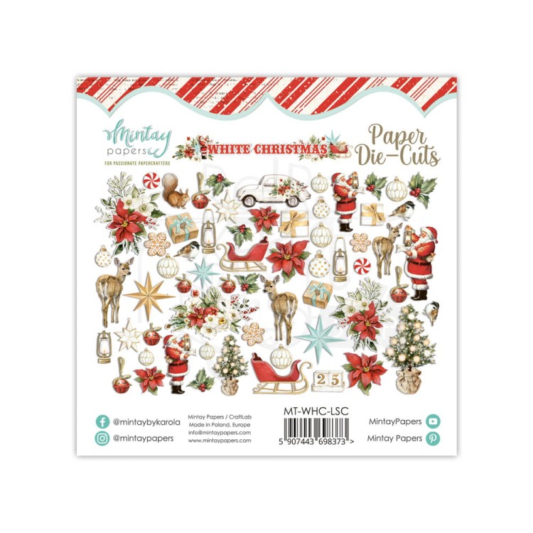 Kształty papierowe ozdoby Die Cuts - White Christmas MT-WHC-LSC Mintay