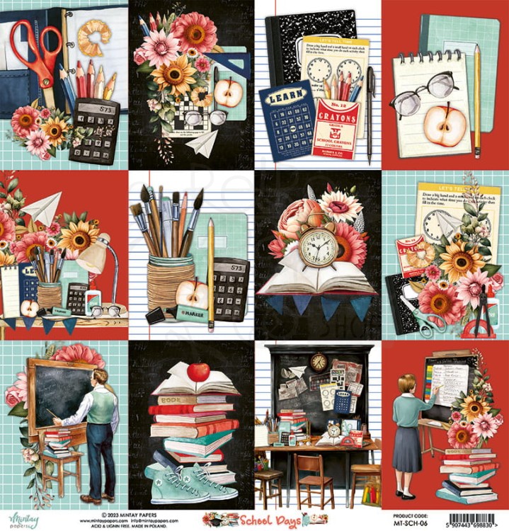 Papier 30x30 - School Days 06 MT-SCH-06 Mintay