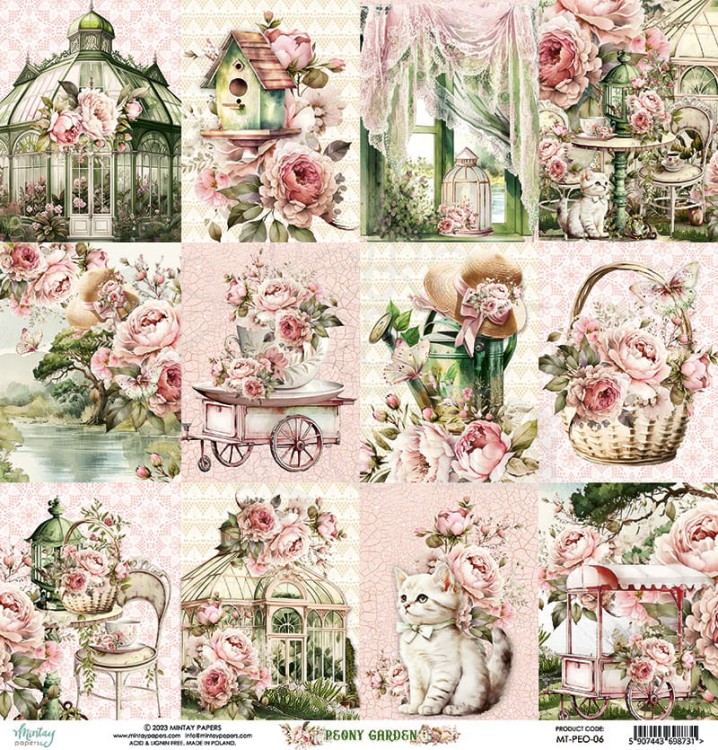 Papier 30x30 - Peony Garden 06 MT-PEO-06 Mintay
