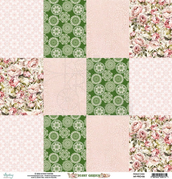 Papier 30x30 - Peony Garden 06 MT-PEO-06 Mintay