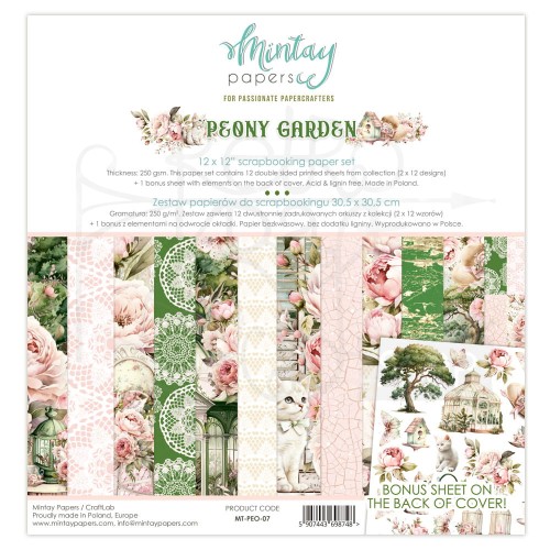 Zestaw papierów 30x30 - Peony Garden MT-PEO-07 Mintay