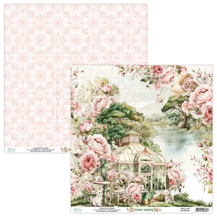 Zestaw papierów 30x30 - Peony Garden MT-PEO-07 Mintay