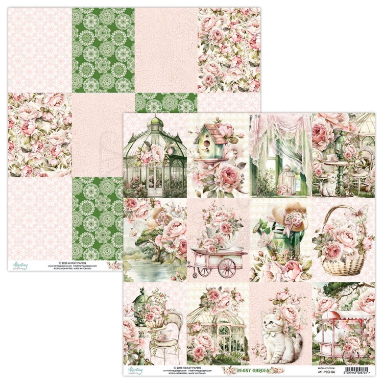 Zestaw papierów 30x30 - Peony Garden MT-PEO-07 Mintay