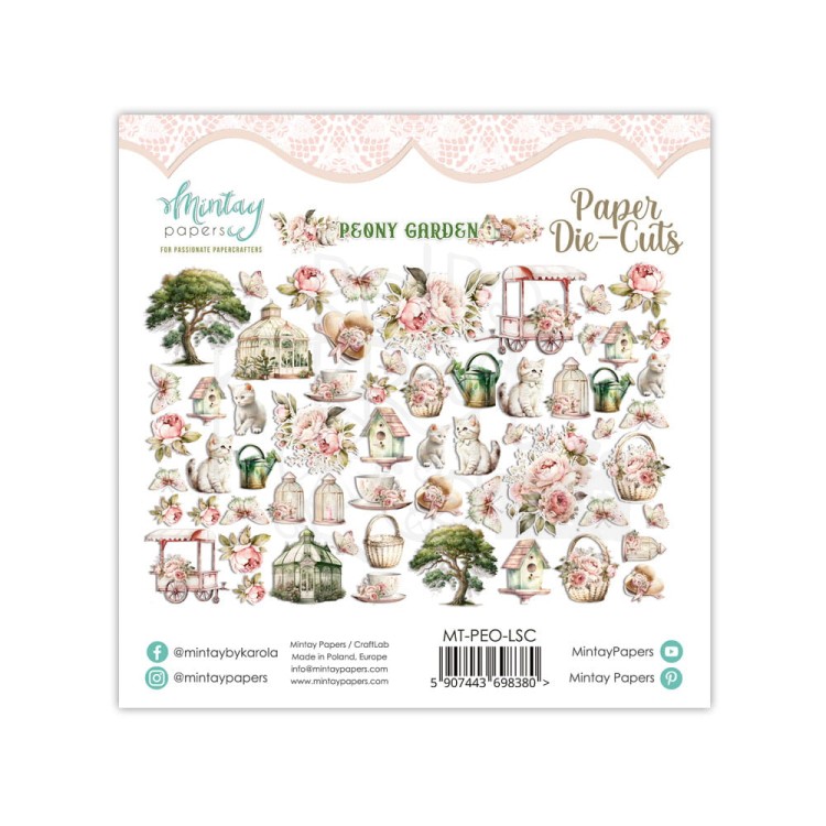 Kształty papierowe ozdoby Die Cuts - Peony Garden MT-PEO-LSC Mintay