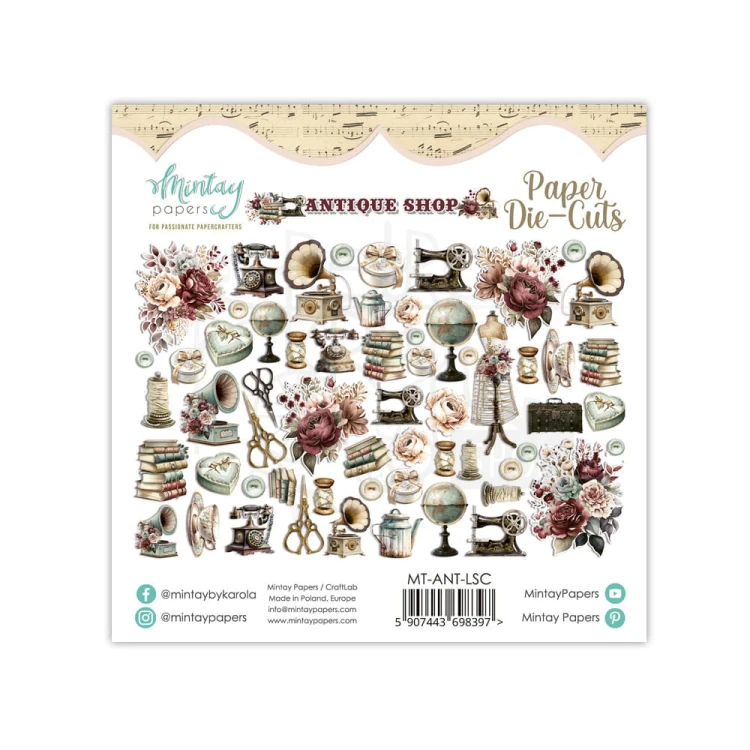 Kształty papierowe ozdoby Die Cuts - Antique Shop MT-ANT-LSC Mintay
