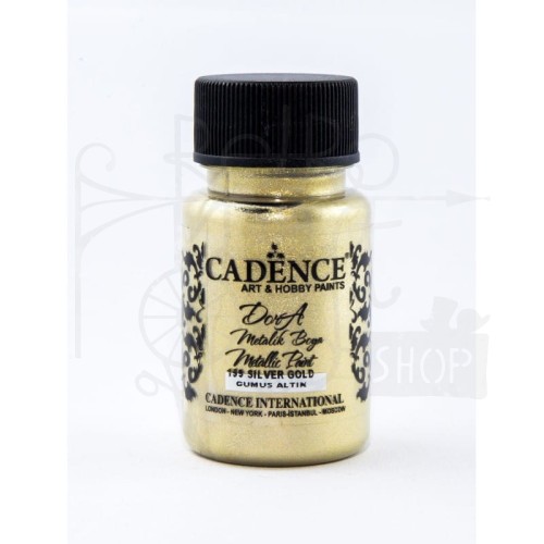 Farba dekoracyjna Dora Metalik srebrne złoto 50ml DM159 Cadence