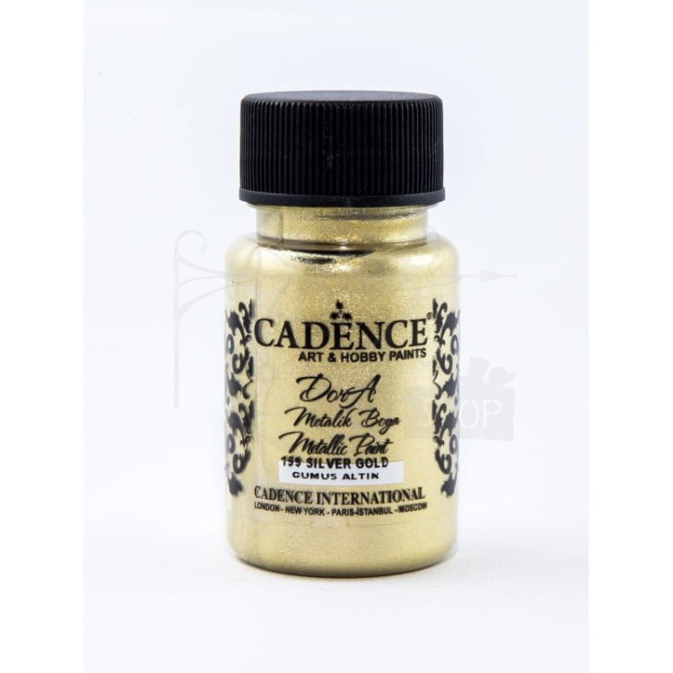Farba dekoracyjna Dora Metalik srebrne złoto 50ml DM159 Cadence