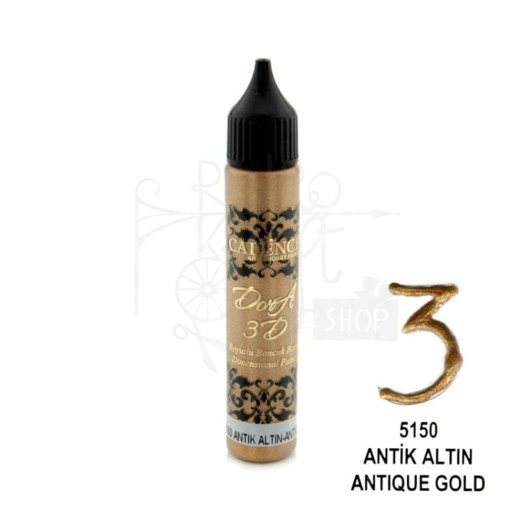 Konturówka metaliczna Dora 3D antyczne złoto 25ml KD5150 Cadence