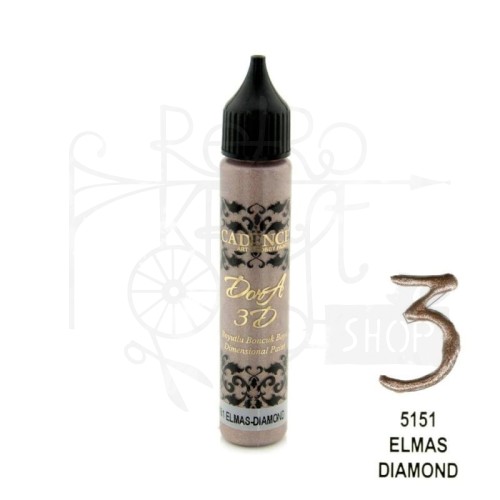 Konturówka metaliczna Dora 3D diamentowa 25ml KD5151 Cadence