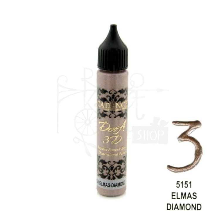 Konturówka metaliczna Dora 3D diamentowa 25ml KD5151 Cadence