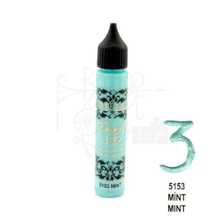 Konturówka metaliczna Dora 3D miętowa 25ml KD5153 Cadence
