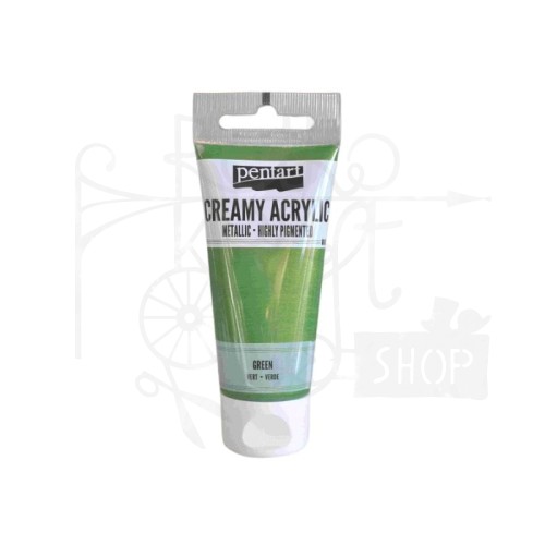 Farba akrylowa cream metaliczna zieleń 60ml 28024 Pentart