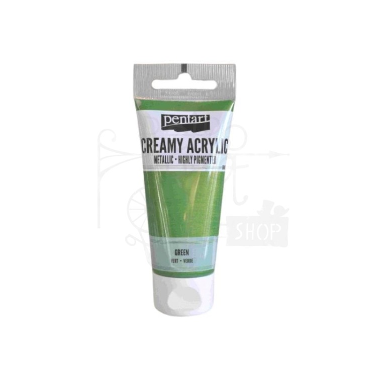 Farba akrylowa cream metaliczna zieleń 60ml 28024 Pentart