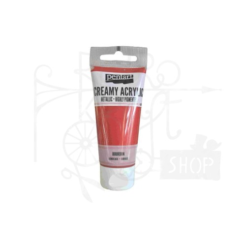 Farba akrylowa cream metaliczna bordo 60ml 28006 Pentart