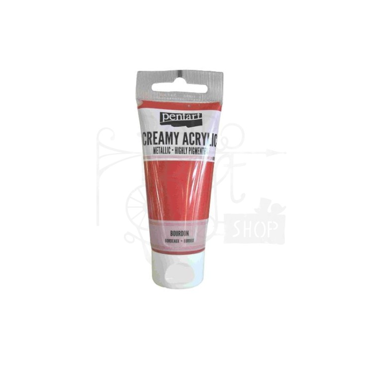 Farba akrylowa cream metaliczna bordo 60ml 28006 Pentart