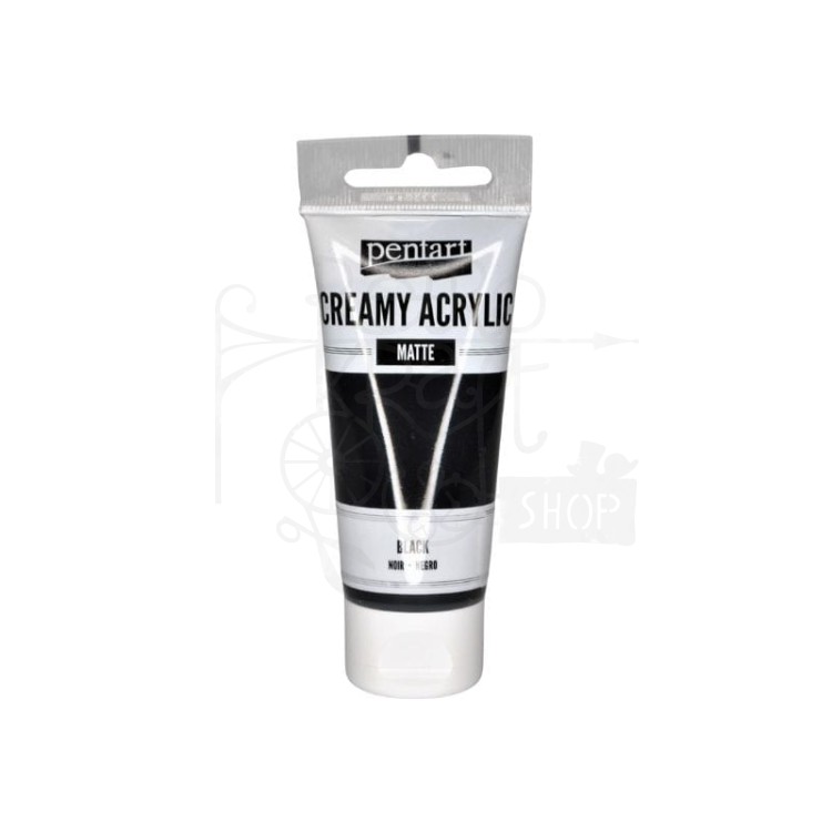 Farba akrylowa cream matowa czarna 60ml 29693 Pentart