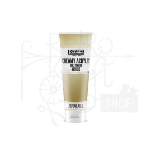 Farba akrylowa cream metaliczna antyczne złoto 60ml 28002 Pentart