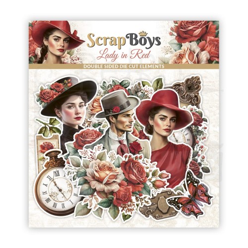 Ozdoby papierowe die-cuts Lady in Red SB-LARE-12 ScrapBoys