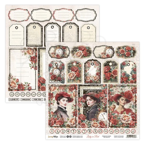 Papier 30x30 Lady in Red 06 SB-LARE-06 ScrapBoys