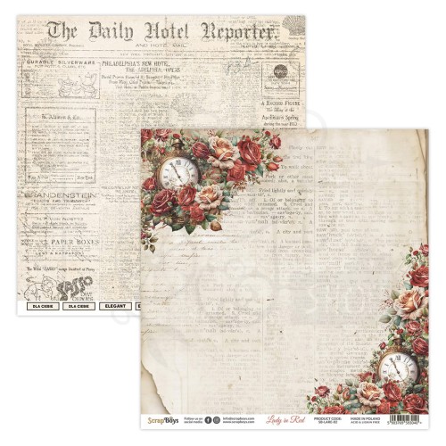Papier 30x30 Lady in Red 02 SB-LARE-02 ScrapBoys