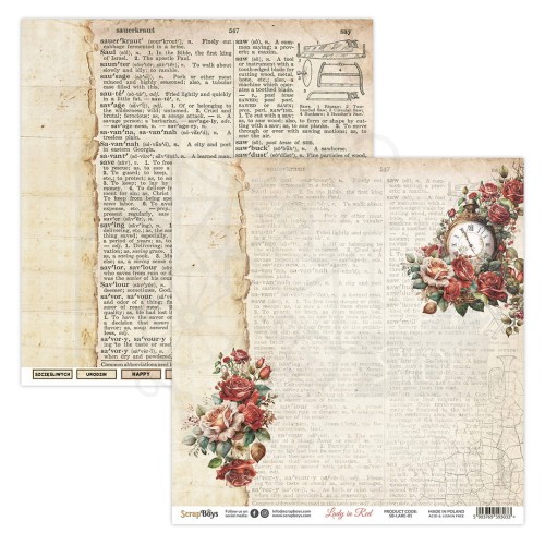 Papier 30x30 Lady in Red 01 SB-LARE-01 ScrapBoys