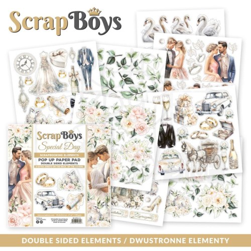 Zestaw papierów 15x15 z elementami do wycięcia Special Day SB-SPDA-11 ScrapBoys