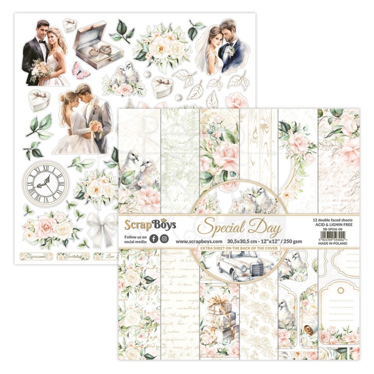 Zestaw papierów 30x30 Special Day SB-SPDA-08 ScrapBoys