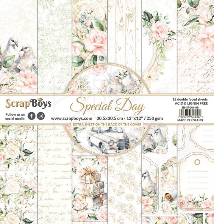 Zestaw papierów 30x30 Special Day SB-SPDA-08 ScrapBoys